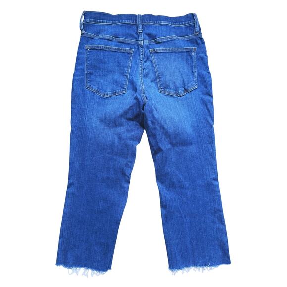 Madewell Mid Rise Kick Out Crop Jeans 30 Blue Denim Classic Y2K Retro Everyday - Picture 4 of 8
